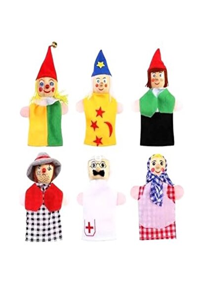 Hyd Set of 6 Wooden Finger Puppet Baby Game Fairy Tale Story Visual Intelligence Development Props Toy