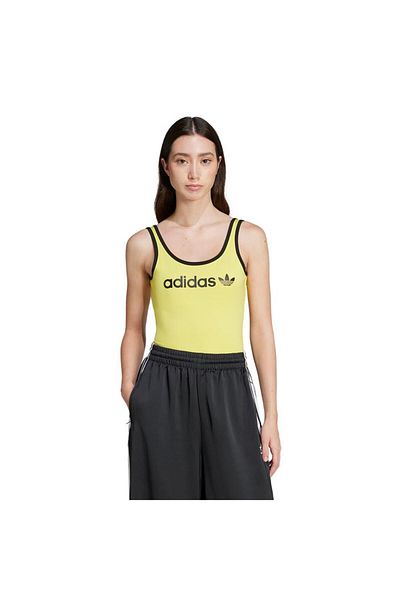 adidas Women's Yellow Tank Top Graphic Body Jd1820