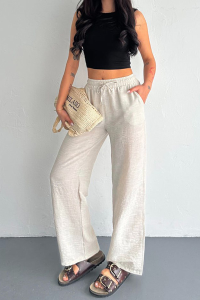 Swana Ленени панталони с еластична талия и удобна кройка