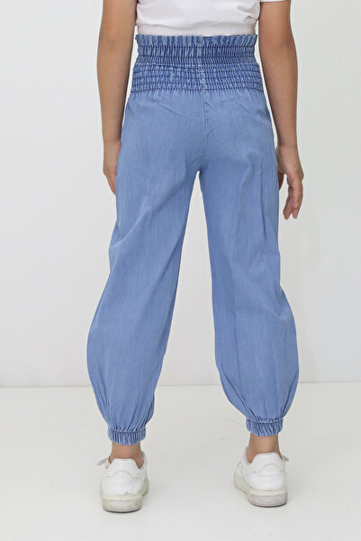 RAPİDO LİFE Lány nyári vékony farmernadrág, gipsz derék és elasztikus szár, kötél részlet