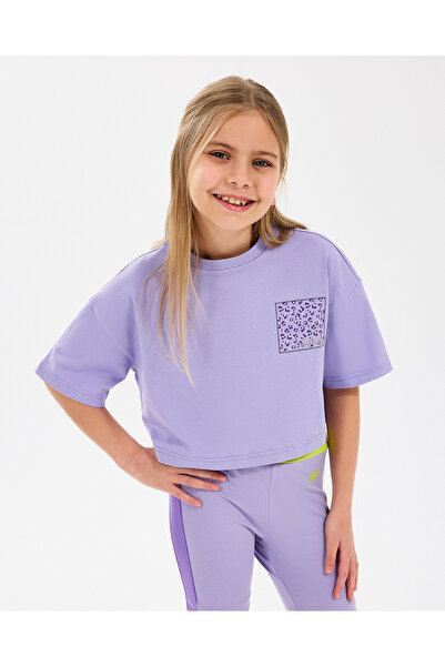 SKECHERS G Graphıc Tee Crop T-shirt Büyük Kız Çocuk Mor Tshirt Sk2510017-505