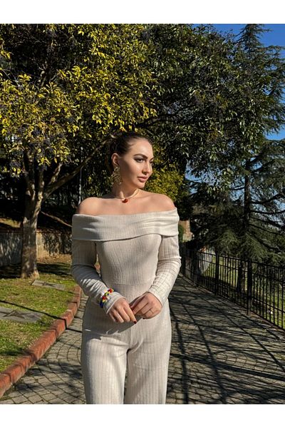 NOSTALJİX Women's Long Sleeve Madonna Collar Hoodie Camisole Jumpsuit
