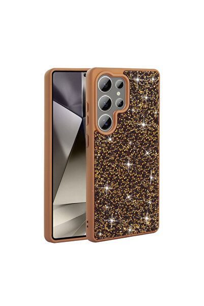 Rivor Samsung Galaxy S25 Ultra Uyumlu Kılıf Kamera Yükseltili Parlak Taşlı Ta...
