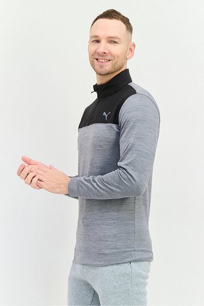 Puma Men Sportswear Fit Long Sleeve Outdoor Sweatshirts, Black/grey