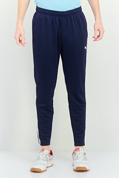 Puma Men Slim Fit Running Sweatpants, Navy Blue/White