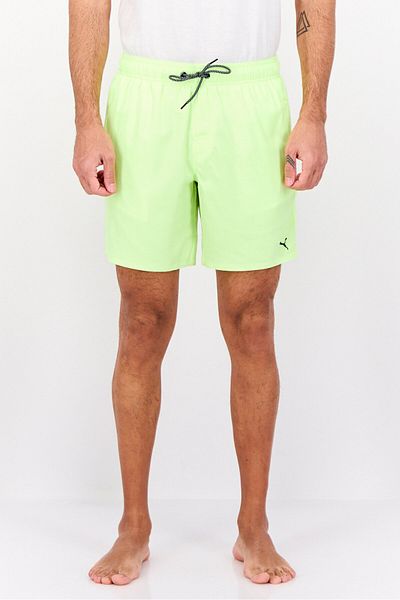 Puma Men Brand Logo Drawstring Board Shorts, Light Green