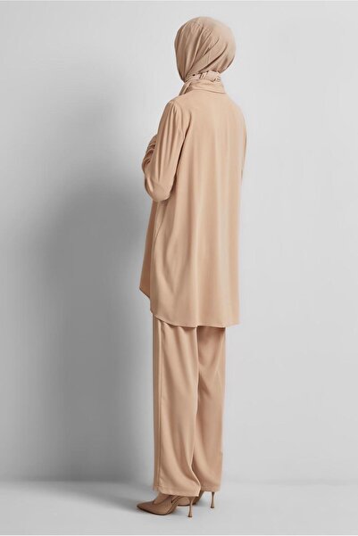 Alvina Shirt Foot Attached Collar Trousers Suit 44483-1