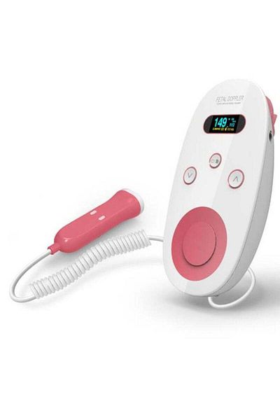 COOYA Fetal Heart Monitor, Portable, Listen to Your Baby Heartbeat, As a Gift During Pregnancy, Dark Pink