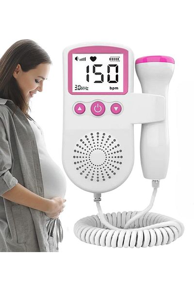 COOYA Fetal Heart Monitor, Portable, Listen to Your Baby's Heartbeat, As a Gift During Pregnancy, Pink