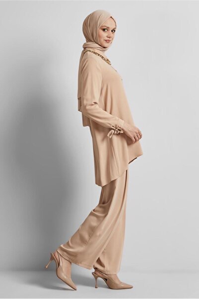 Alvina Shirt Foot Attached Collar Trousers Suit 44483-1