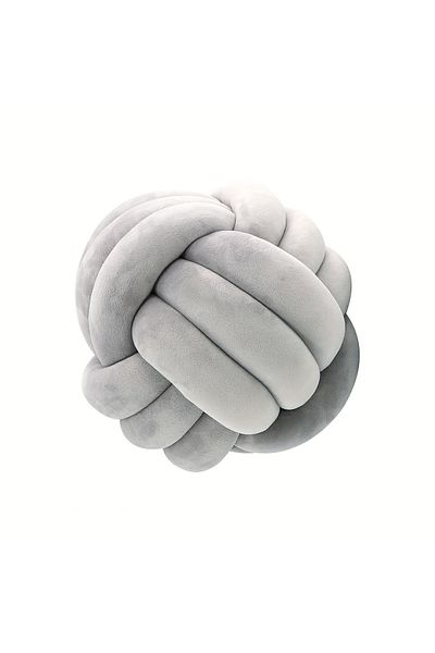 Choice 23x23cm gray 1pc Art Deco Striped Knot Pillow -Handmade, Soft Polyester.Cotton, Modern & Cozy Decora