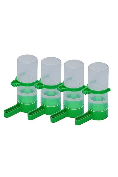 Choice L Green 4pcs Bird Feeder Plastic Food Water Feeding Automatic Drinker Parrot Pet Parrot Drinking Cup
