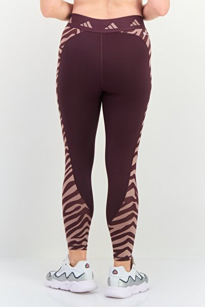 adidas ملابس رياضية نسائية ضيقة للتدريب بشعار العلامة التجارية، لون أرجواني داكن