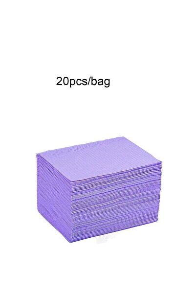 Choice TR042-4 (20 قطعة) 20 قطعة من مناشف طاولة أظافر للاستخدام مرة واحدة، مرايل أسنان أرجوانية، مرايل طبيب أسنان ثلاثية الطبقات، 13 بوصة × 1