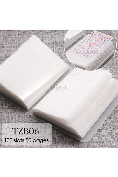 Choice TZB06 100 فتحة لتخزين ملصقات الأظافر وألبومات التجميع الفارغة وحامل من...