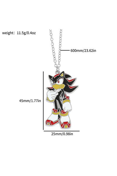 Miniso A Cartoon Film Sonics Anime Figure Shadows Necklace Pendants Jmen Metal Chains Jewelry Accessories .