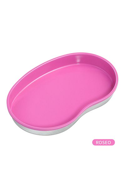 Misscheering Rose Pink 1Pcs Pink Stainless Steel Cosmetic Storage Tray Nail Art Equipment Plate Tools Dental&Fals