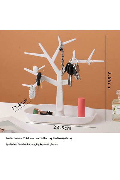 Choice White Bird Tree thickened heightening tray Fawn jewelry rack antlers bird tree earrings jewelry disp