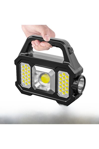 Choice light green Solar flashlight led strong light outdoor USB charging ultra-bright multi-function cob w