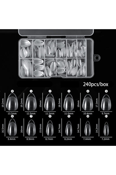Choice shuidi240 240 قطعة/صندوق أظافر نصف مطفية XXS أطراف أظافر لوزية تغطية ك...