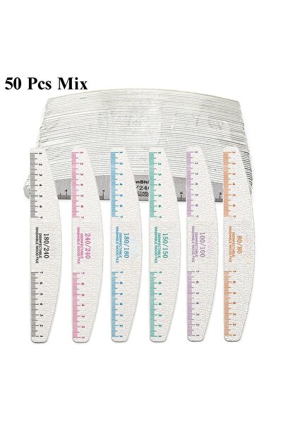 Choice6 مزيج 50 قطعة من ملفات الأظافر الخشبية والصنفرة ومانع التسرب وباديكير ...