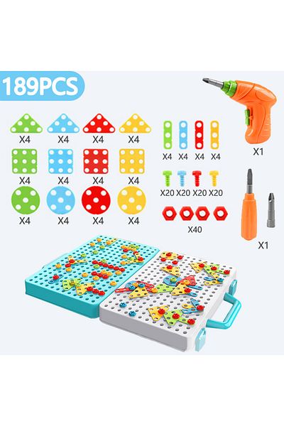 Choice 189PCS Electric Electric Drill Nut Disassembly Match Tool Toys Children Educational Assembled Blocks