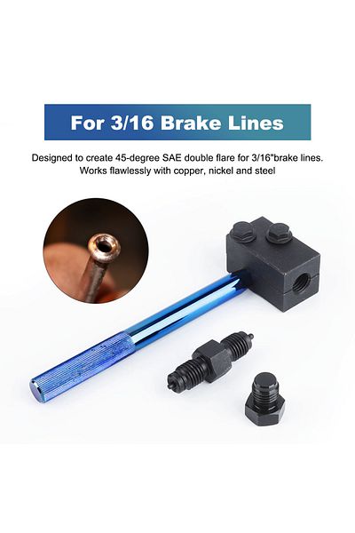 Choice 3/16 Inch Brake Line Double Flaring Tool Handheld 45 Degree SAE for Brake Hose Nickel Tube and Co...