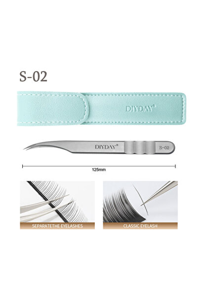 Choice1 ملقط فضي S-02 من DIYDAY، ملقط تمديد الرموش، ملقط حواجب دقيق من الفولا...