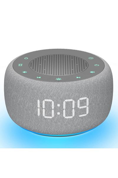 Choice Gray-EU plug FM Radio Digital Alarm Clock 7-Color Nightlight 4 Alarm Tones 9mins Snooze Table Clock