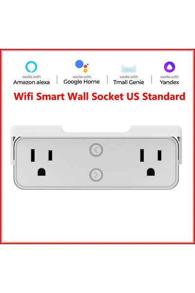 Chevolink 100-240v Us 2 Ds-2211w-white Tuya Wifi Smart Socket Us Plug With Splint Power Double Outlet Timing F