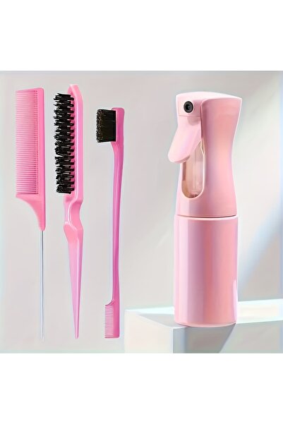 Choice مجموعة أمشاط تصفيف الشعر باللون الوردي مكونة من 4 قطع - تتضمن فرشاة حا...
