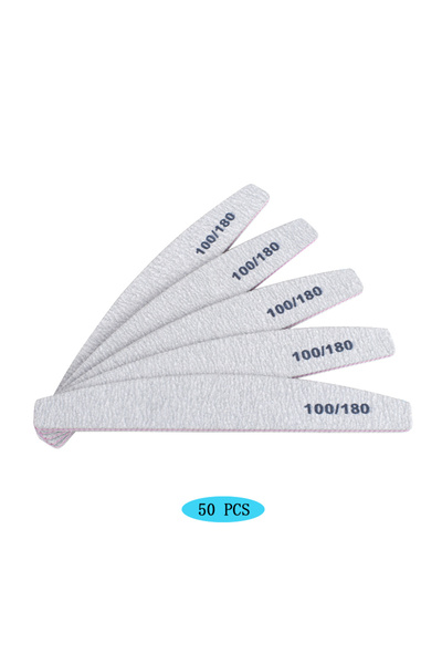 Choice 04 50 قطعة/مجموعة من مبرد أظافر رمادي من ورق الصنفرة 100/180 كتلة تلمي...