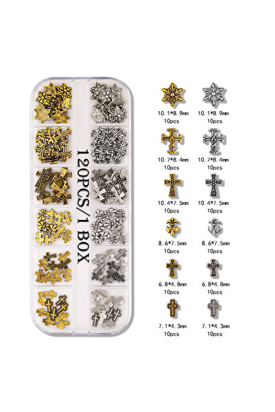 Choice متعدد 120 قطعة / صندوق واحد مسمار صليب عتيق داكن أو رقعة مسمار صليب من...
