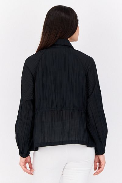 Esprit Women Pleated Raincoat Jacket, Black