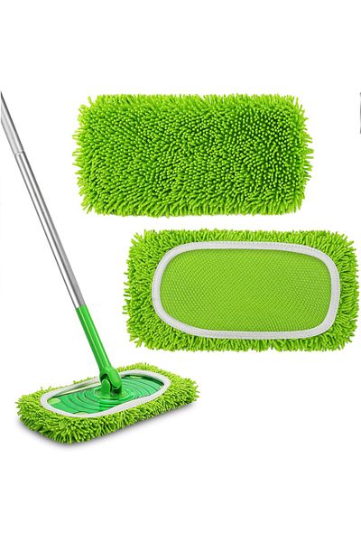 Choice 2 Pack Reusable Dry Sweeping Cloths Microfiber Wet Mop Pads Compatible with Swiffer Sweeper Mop R...