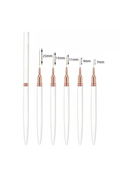 Choice مجموعة فرش طلاء الأظافر باللون الأبيض من 5 قطع، مجموعة فرش طلاء الأظاف...