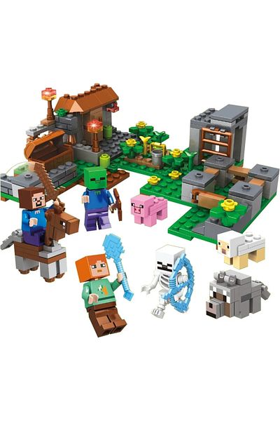 Choice With Figures NO BOX 4In1 Small Farm Building blocks assembly Educational Toys for Children birthday
