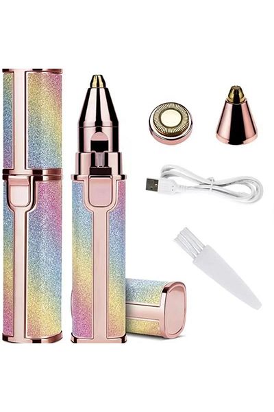 Choice colors 2 In1 Rechargeable Facial Hair Removal and Eyebrow Shaver - Face Lips Body Painless Facial Ra