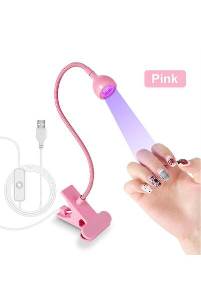 Choice1 مصباح أظافر LED وردي 3 وات مرن على شكل عنق الإوزة، مجفف أظافر سريع ال...