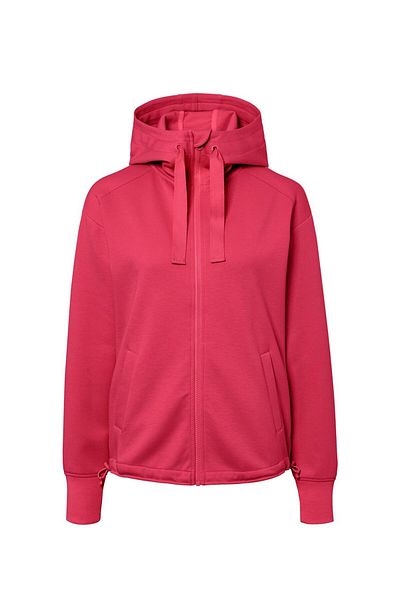 Tchibo Women Hooded Long Sleeve Solid Sweatshirt, Dark Pink