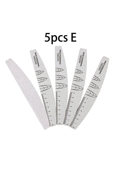 Choice 5 قطع من مبرد الأظافر E بحبيبات 100/180/240 ومبرد أظافر نصف قمري وورق صنفرة مزدوج الجوانب وشبكة صنفرة الأظافر