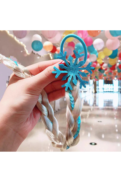 Choice ربطة شعر Snowflake01 للفتيات، عصابة رأس تنكرية على شكل إلسا، ضفيرة منس...