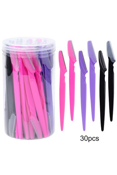 Choice 30pcs razors set 3 30Pcs/Bottle Eyebrow Razors With Container Facial Eye Brow Trimmer In Case Hair R
