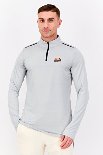 Ellesse قميص رياضي رجالي للتدريب بأكمام طويلة، رمادي