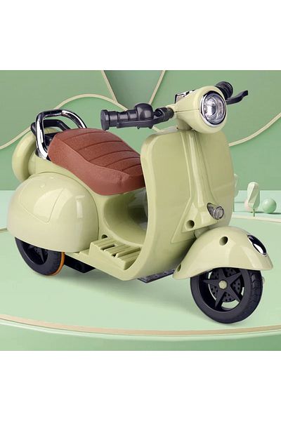 Choice No Doll Green Doll Mini Electric Motorcycle Retro Dazzling Spin Children's Toy for Labubu Toy Motor