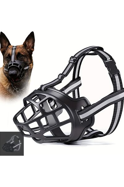 Choice L black 1 Adjustable Dog Muzzle Cover for All Types of Dogs - Prevents Biting - Reflective Dog Muzzl