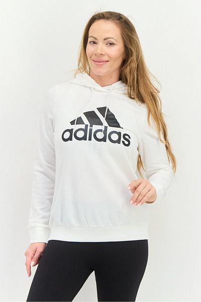 adidas Women Spots Wear Fit Long Sleeve Outdoor Hooded Sweat Shirt ,white