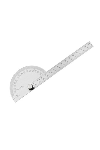 PINTUDY Silver Protractor Angle Ruler Dividing Gauge Angle Ruler 180 Degree Semi Circular Carpenter Angle Ru