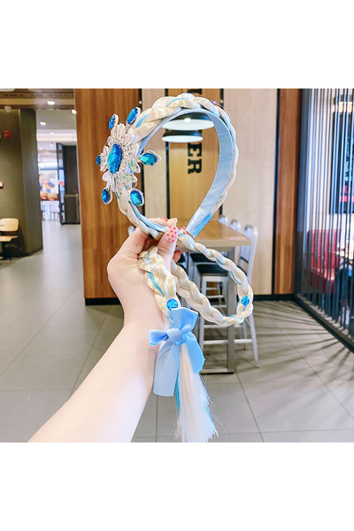 Choice عصابة رأس للفتيات على شكل ندفة ثلج وردية اللون، ضفيرة منسوجة على شكل ت...