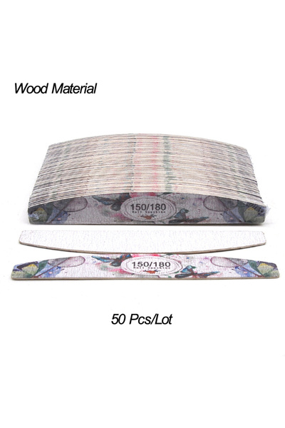 Choice 50 قطعة من مبردات الأظافر الخشبية بتصميم زهور بحبيبات 150-180، ورق صنف...